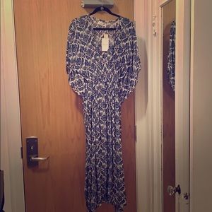 Anthropologie Rujuta Sheth Blue and White Caftan